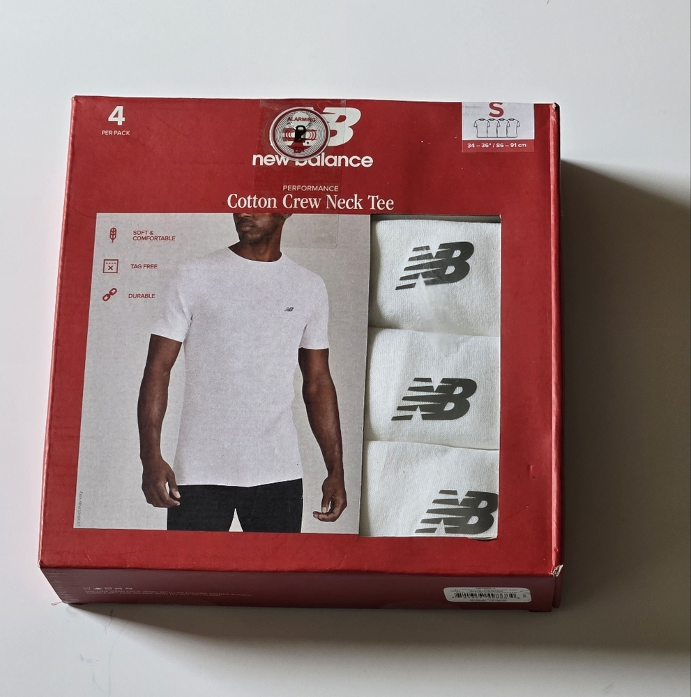New Balance Cotton Crew Neck Tee 4-Pack | Classic‎ Logo T-Shirts